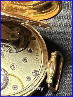 14k Gold 1915 Omega Antique / Vintage Trench Style Wrist Watch Rare