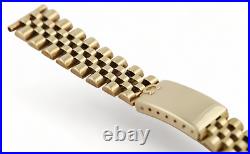 18mm Vintage OMEGA Heavy Solid 14ct 14k Yellow Gold Bracelet Strap 17cm RARE