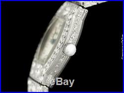 1927 OMEGA Rare Art Deco Vintage Ladies Platinum with 1.5 Carats of Diamonds