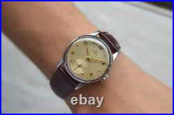 1947 Omega Small Seconds Mechanical Rare Leather Watch Handwind Rare