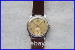 1947 Omega Small Seconds Mechanical Rare Leather Watch Handwind Rare