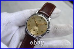 1947 Omega Small Seconds Mechanical Rare Leather Watch Handwind Rare