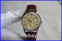 1947 Omega Small Seconds Mechanical Rare Leather Watch Handwind Rare