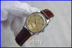 1947 Omega Small Seconds Mechanical Rare Leather Watch Handwind Rare