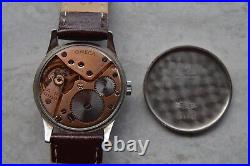 1947 Omega Small Seconds Mechanical Rare Leather Watch Handwind Rare