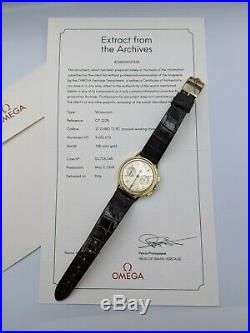 1948 OMEGA Chronograph 18K Solid Gold Rare Vintage Watch