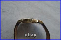 1950 Omega Seamaster Bumper 14k Gold Men's Automatic Leather Dress Watch Rare