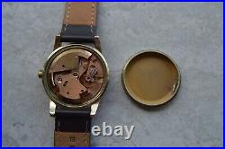 1950 Omega Seamaster Bumper 14k Gold Men's Automatic Leather Dress Watch Rare