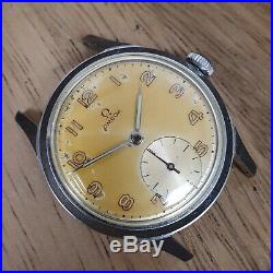 1950 Rare Omega SS Tropical Radium Dial Cal. 265 Vintage Wristwatch