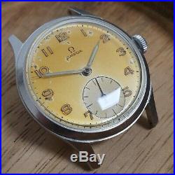 1950 Rare Omega SS Tropical Radium Dial Cal. 265 Vintage Wristwatch