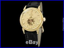 1956 OMEGA SEAMASTER Olympic XVI Mens Vintage 18K Gold Watch Very Rare Dial