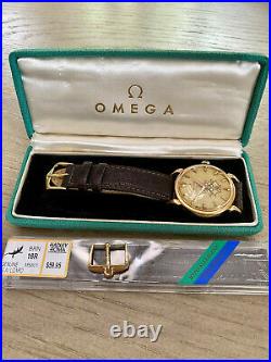 1956 OMEGA SEAMASTER Olympic XVI Mens Vintage 18K Rose Gold Very Rare Dial
