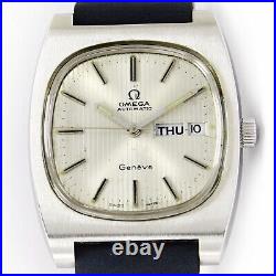 1972 Omega Geneve Automatic Original Self Line Rare Dial Vintage Watch 166.0188