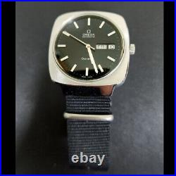 1977's VINTAGE OMEGA GENEVE AUTOMATIC BLACK DIAL DAY&DATE DRESS MEN'S WATCH RARE