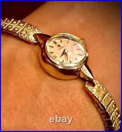 #208 Rare Collectors Vintage Omega 14 Gold Filled Ladies Elegant Dinner Watch