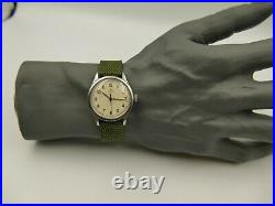 40's ww2 vintage watch mens Omega military ref. 2179 /3 rare steel 35mm serviced