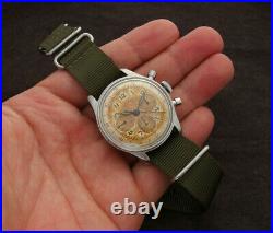 AR & JE Meylan Lemania Omega 321 Watch Chronograph Vintage Tropical Dial Rare