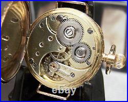 Antique Vintage Rare Swiss Omega Solid 18k Gold Pocket Watch To Wrist Watch