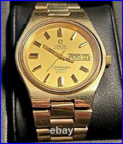 Authentic Rare Vintage Gold Omega Seamaster Cosmic 2000 Great Condition