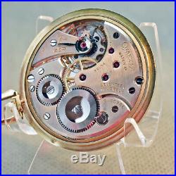 Beautiful 14k Gold Omega Of Pocket Watch C. 1944 Rare Case & 37.5t-17p Movement