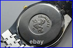 Exc+5 Rare! Vintage Omega Seamaster 1432 Date Gold Dial Quartz Men's Watch