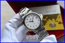 Fullset Omega Geneve Automatic Steel Bracelet White Dial 18/7/1981 Rare