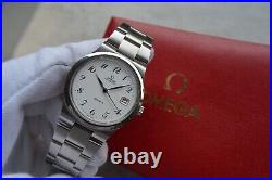 Fullset Omega Geneve Automatic Steel Bracelet White Dial 18/7/1981 Rare