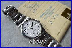 Fullset Omega Geneve Automatic Steel Bracelet White Dial 18/7/1981 Rare