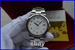 Fullset Omega Geneve Automatic Steel Bracelet White Dial 18/7/1981 Rare