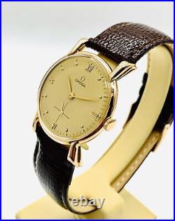 Gents Vintage Omega 14k Rose Gold Rare 1940s Manual Wind Wristwatch