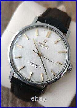 Men's Omega Seamaster Deville Automatic Vintage Wrist Watch Rare Linen Dial 1965