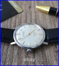 Men's Omega Seamaster Deville Automatic Vintage Wrist Watch Rare Linen Dial 1965