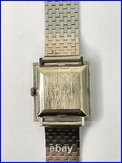 Men's Omega Watch, Vintage 14kt White Gold 1960s Wrist Watch, Rare Collectible