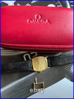 Mens Vintage omega Deville 196.0317.1 square gold plated rare Libya Oil 1980s