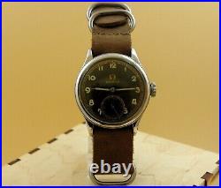 Military Omega WWII Circa 1939 Rare Cal 30t1 vintage watch handwinder 35mm SS