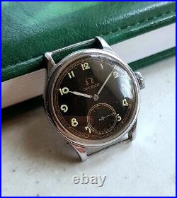 Military Omega WWII Circa 1939 Rare Cal 30t1 vintage watch handwinder 35mm SS