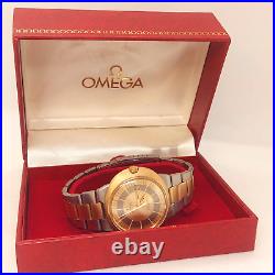 NOS Rare OMEGA Geneve Dynamic Automatic 18K Solid Gold/SS Vintage Men's Watch