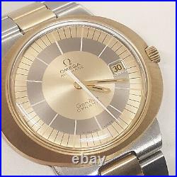 NOS Rare OMEGA Geneve Dynamic Automatic 18K Solid Gold/SS Vintage Men's Watch