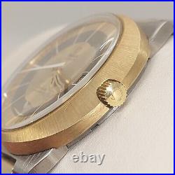 NOS Rare OMEGA Geneve Dynamic Automatic 18K Solid Gold/SS Vintage Men's Watch