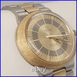 NOS Rare OMEGA Geneve Dynamic Automatic 18K Solid Gold/SS Vintage Men's Watch