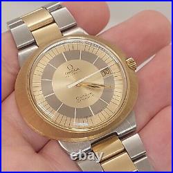 NOS Rare OMEGA Geneve Dynamic Automatic 18K Solid Gold/SS Vintage Men's Watch