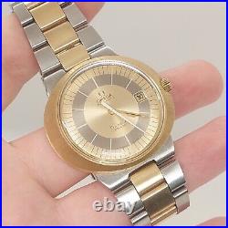 NOS Rare OMEGA Geneve Dynamic Automatic 18K Solid Gold/SS Vintage Men's Watch