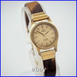 New Battery OMEGA DeVille Tortoiseshell Gold Ladies Vintage Watch Rare