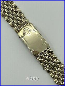 OMEGA 14K Solid Yellow Gold Beads of Rice Vintage Watch Bracelet 18mm Rare