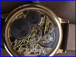 OMEGA Antique Wristwatch Vintage Skeleton Overhauled Beautiful Super Rare