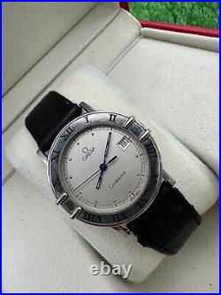 OMEGA CONSTELLATION WATCH VINTAGE LATIN CASE WHITE DIAL SWISS MADE 80s & RARE