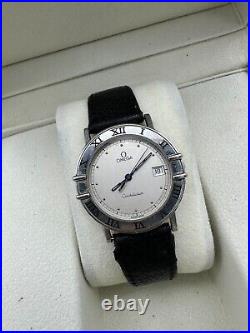 OMEGA CONSTELLATION WATCH VINTAGE LATIN CASE WHITE DIAL SWISS MADE 80s & RARE