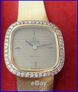 OMEGA DE VILLE Rare Vintage 18K gold/Diamonds 1st Ladies Automatic Watch