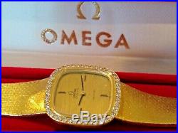 OMEGA DE VILLE Rare Vintage 18K gold/Diamonds 1st Ladies Automatic Watch