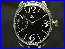 OMEGA Manual winding men's wristwatch rare antique modern vintage black dial
